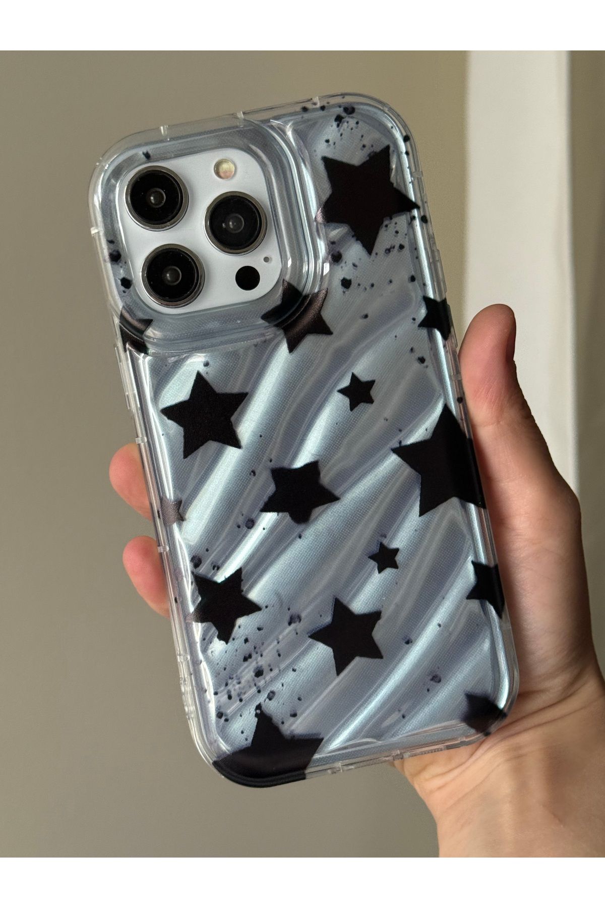 FİŞNEİLETİŞİM İPHONE 14 PROMAX/15 PROMAX UYUMLU YILDIZ DESENLİ HOLOGRAMLI KILIF