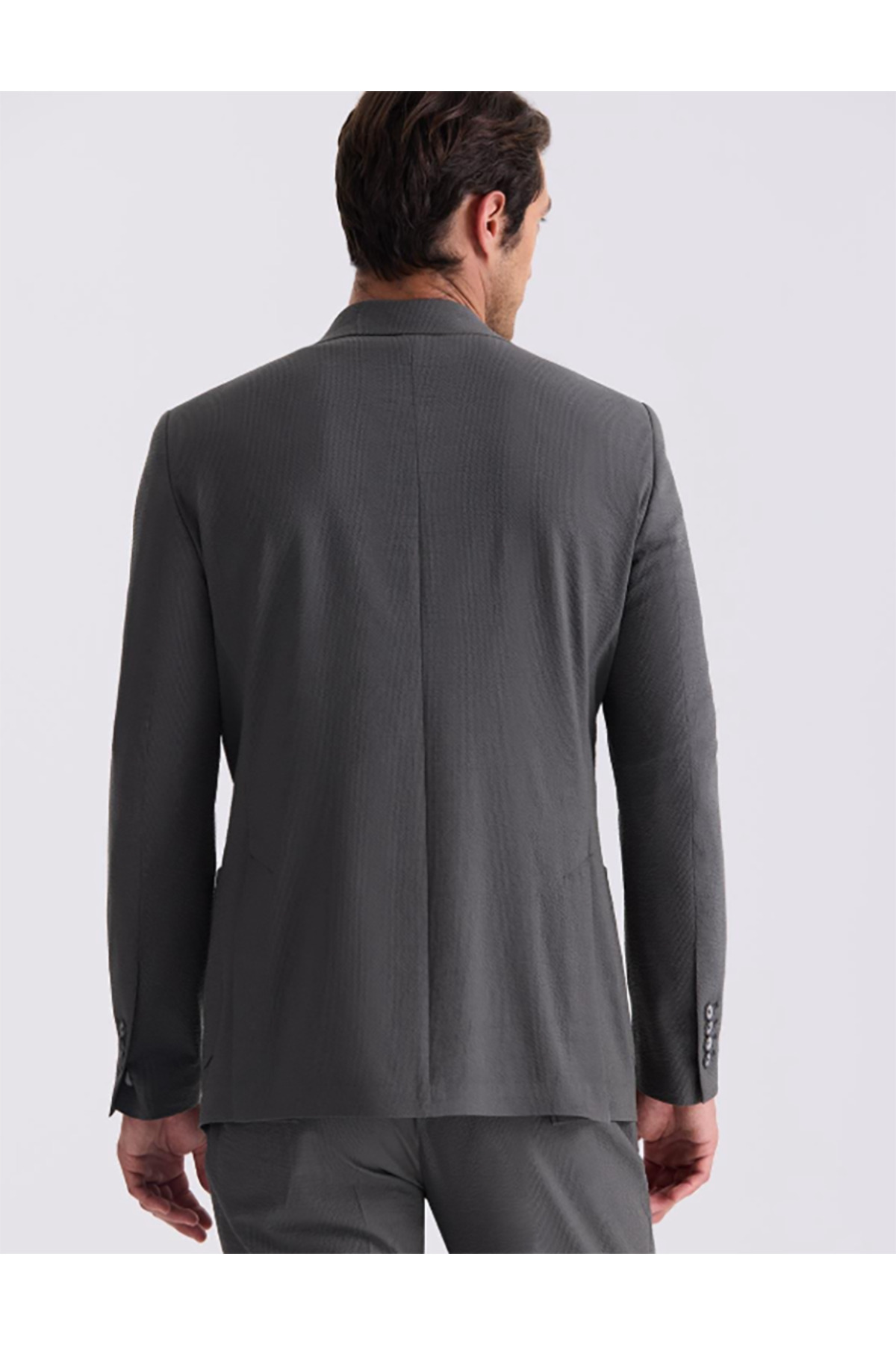 Gofre jogger pantalonlu spor takım elbise — خاکستری DML6812 — تصویر 4 از 8