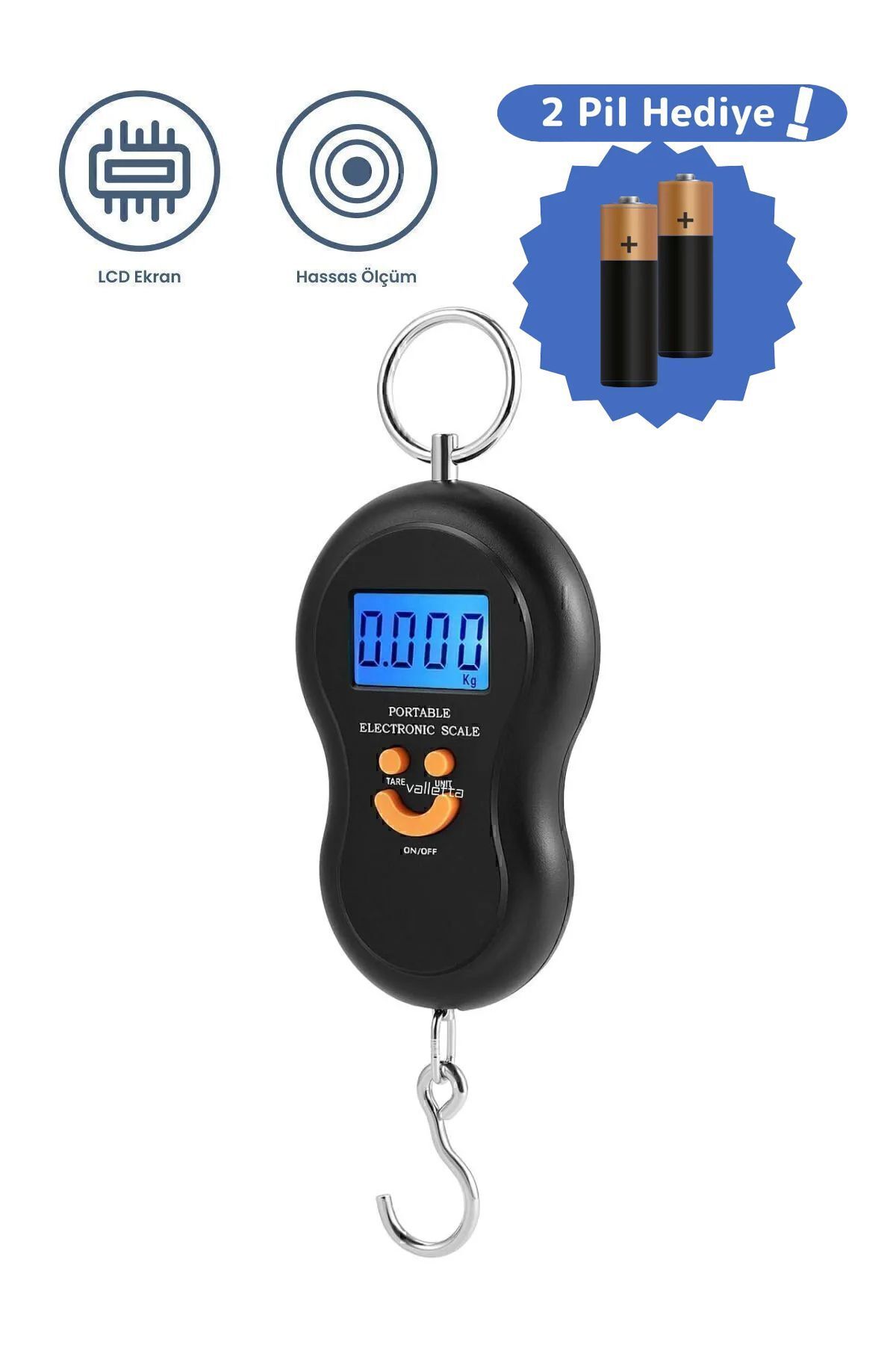 teknotrust Fuego Pil Hediyeli Pratik Bagaj Valiz Bavul Ağırlık Ölçme Tartısı Çanta Kilo Terazisi 50 Kg