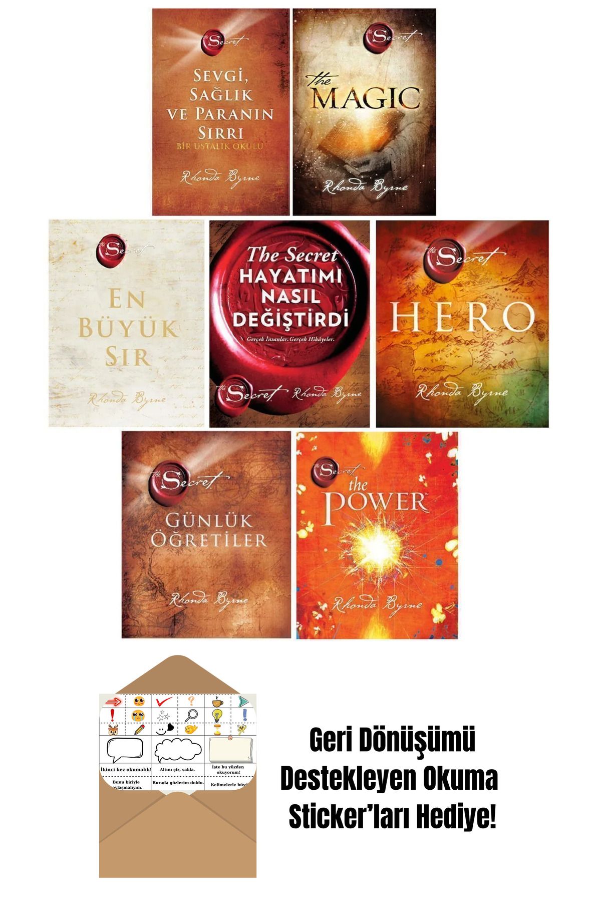 Artemis Yayınları Rhonda Byrne The Secret Serisi 7 Kitap Set + Okuma Sticker'ları
