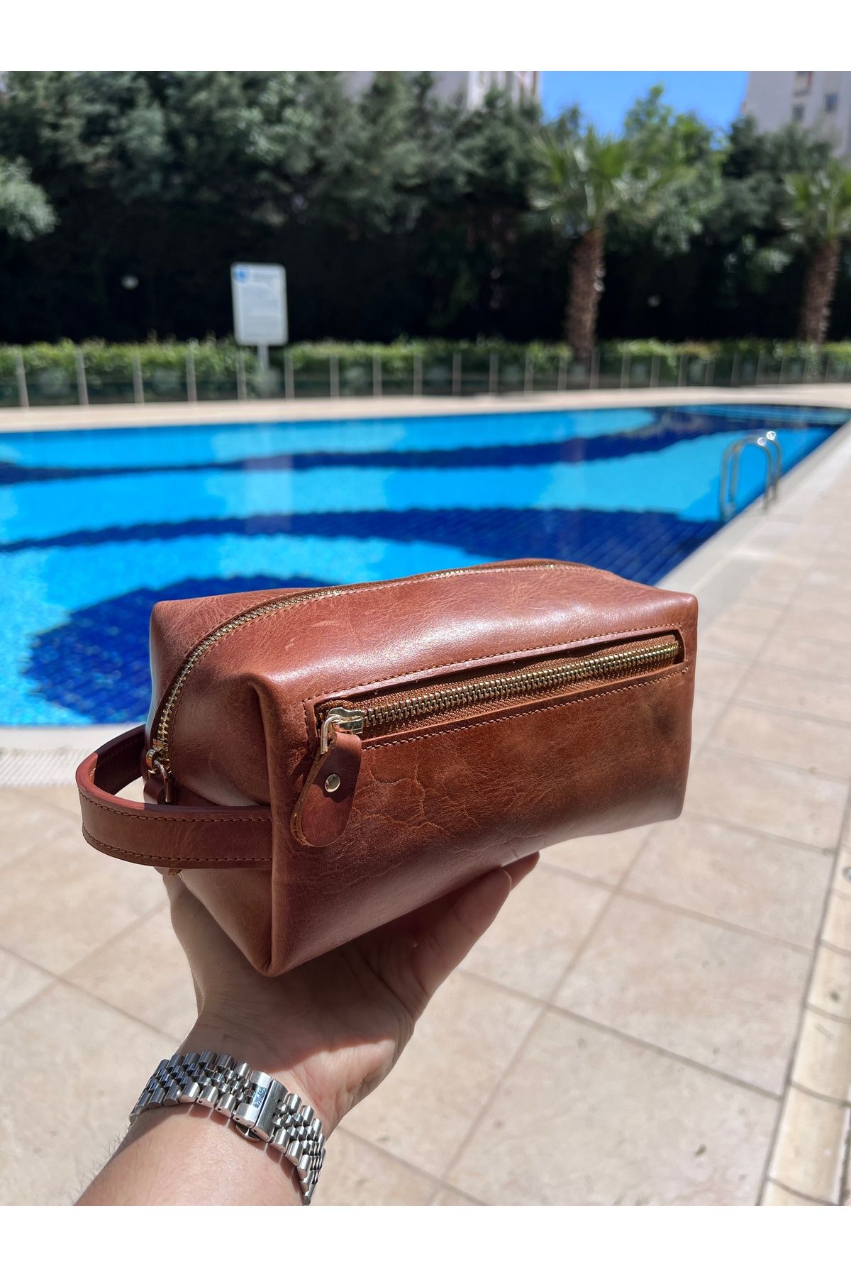 ÖzkanAccessory Trend Taba Crazy Deri El Çantası