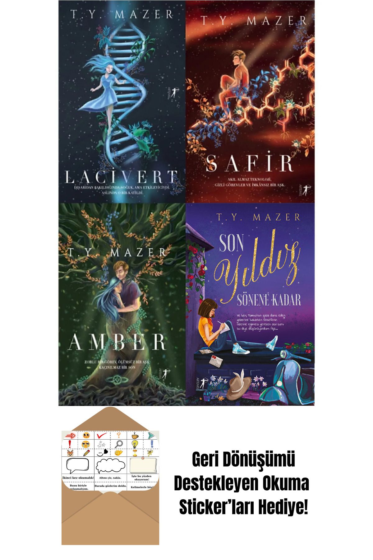 Artemis Yayınları T. Y. Mazer 4 Kitap Set (Ciltli) + Okuma Sticker'ları