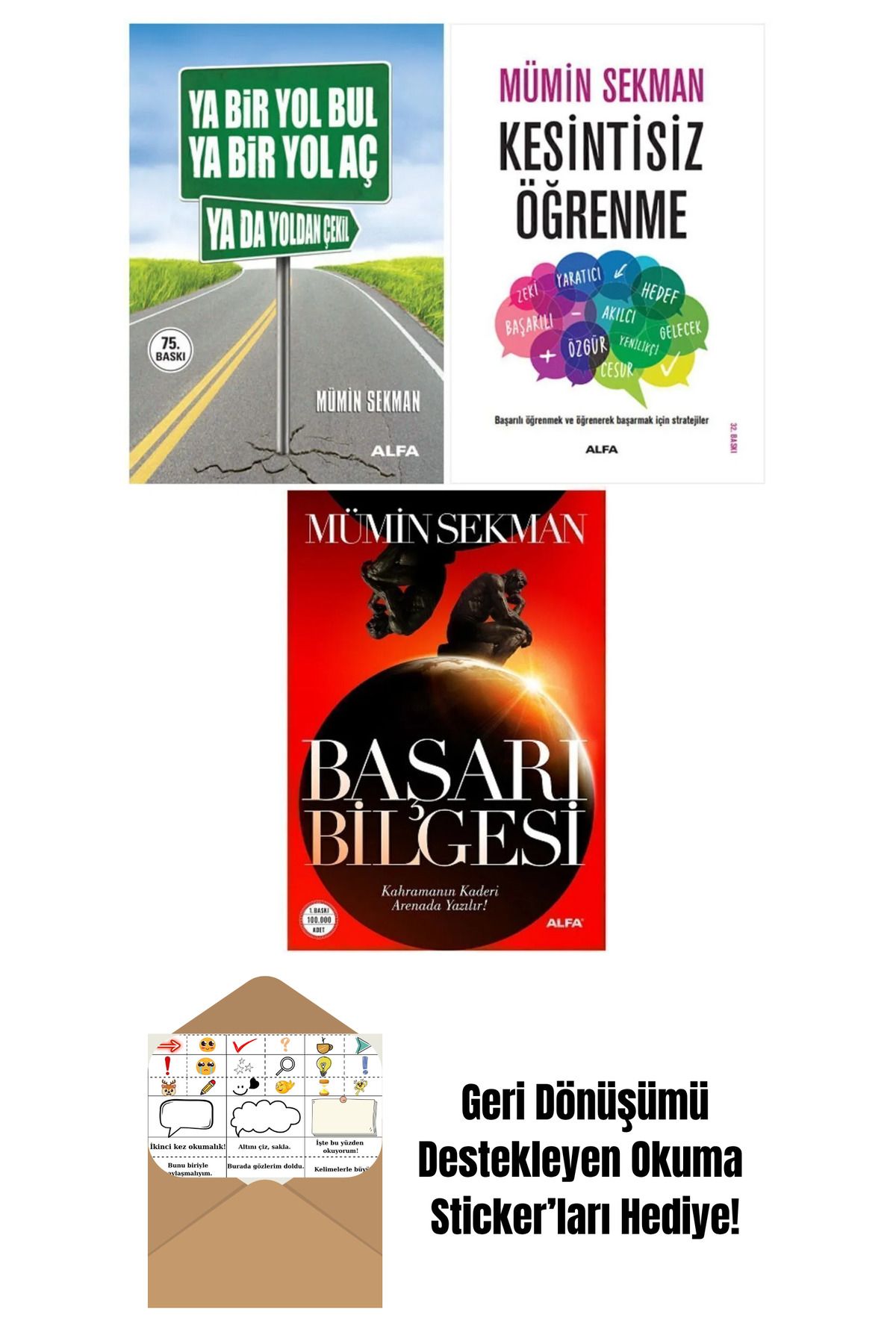 Alfa Yayınları Mümin Sekman 3 Kitap Set / Ya Bir Yol Bul Ya Bir Yol Aç + Okuma Sticker'ları