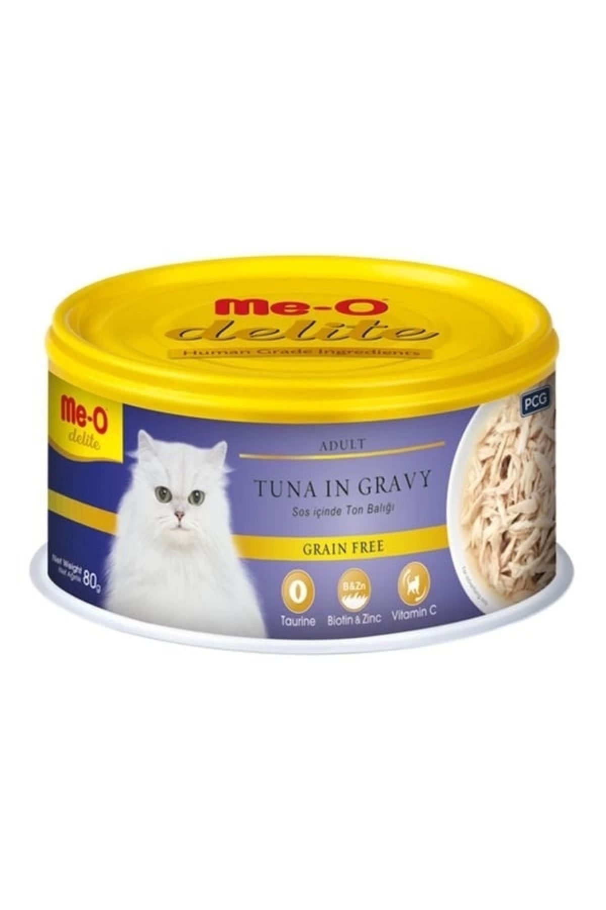 YNT İthalat Meo Delite Tahılsız Soslu Ton Balıklı Yetişkin Konserve Kedi Maması 80 Gr