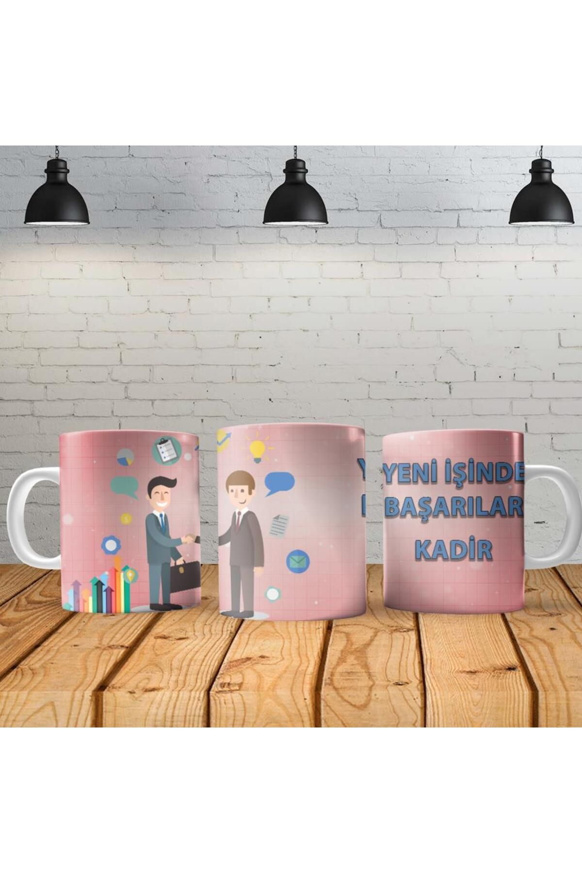 TimeStart Yeni İşinde Başarılar Kişiye Özel Baskılı Yeni Tasarım Kupa Bardak Özel Kutusunda