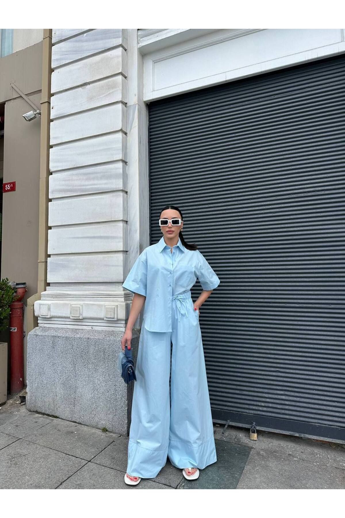 Hotfashion GÖMLEK PAÇA DETAYLI PANTOLON TAKIM