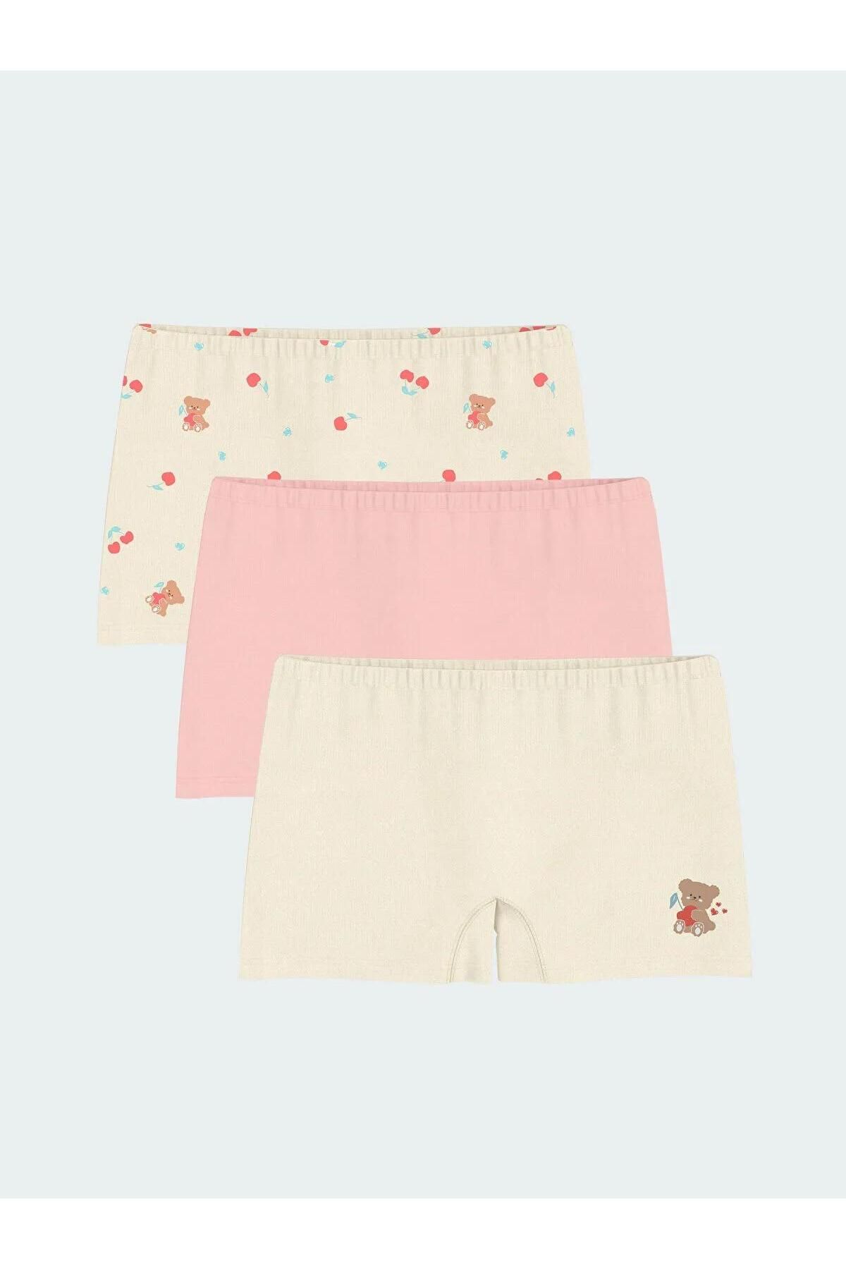 LC Waikiki LCW Kids Ayı Teddy Baskılı Kız Çocuk Boxer 3'lü (S5)