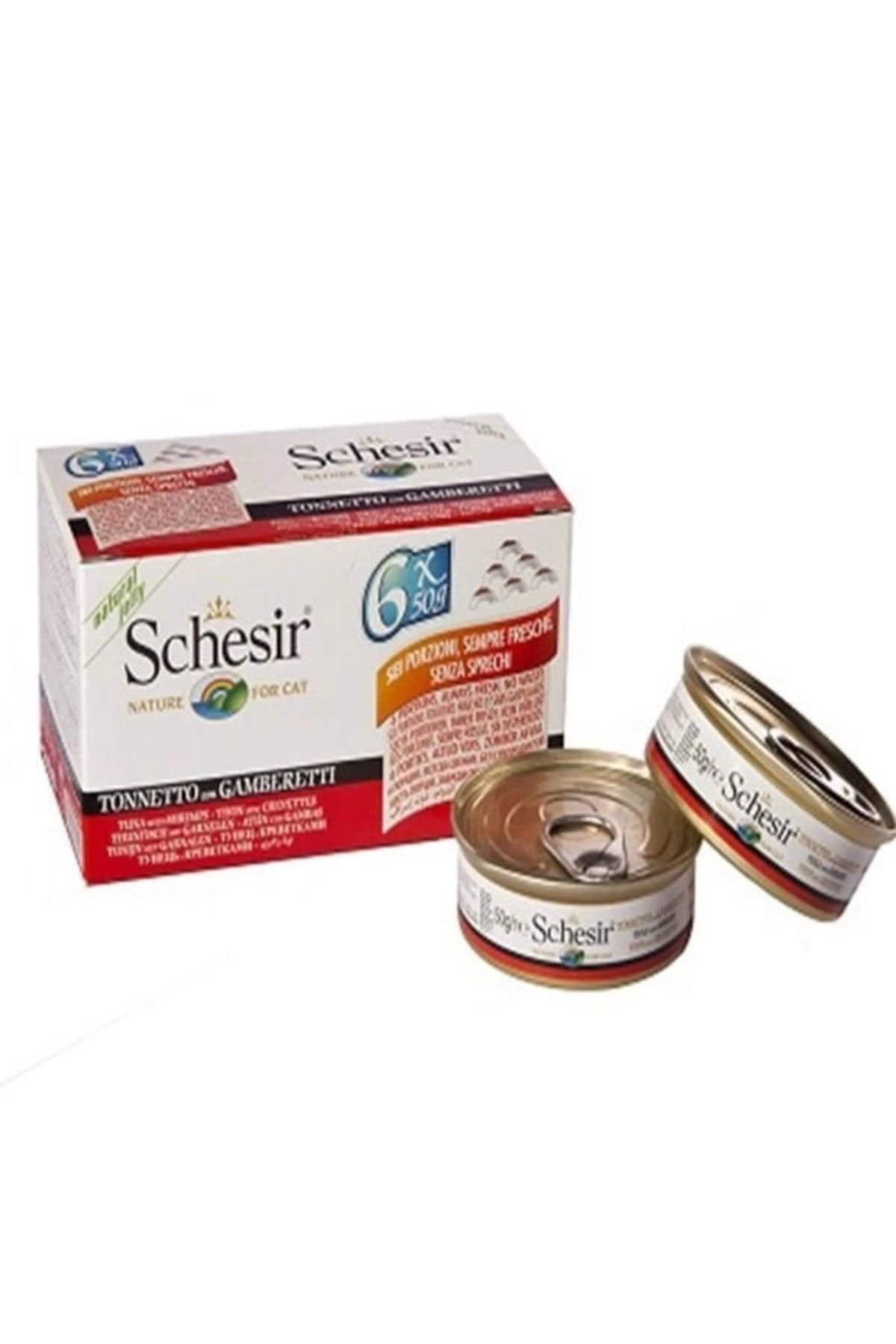 YNT İthalat Schesir Multipack Prawns Konserve Kedi Maması 6x50 Gr