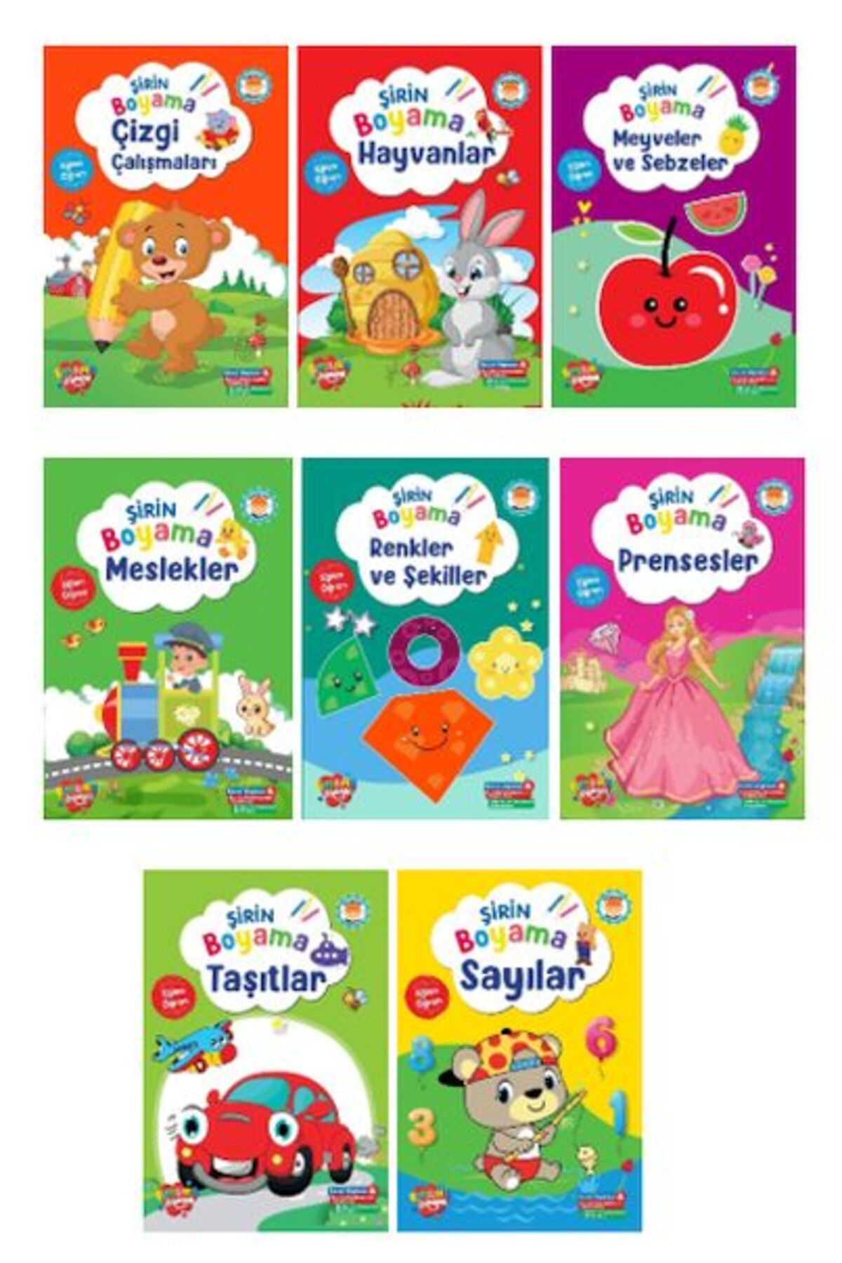 BOYAMA ZAMANI Şirin Boyama Serisi 8 Çeşit (160 Kitap)