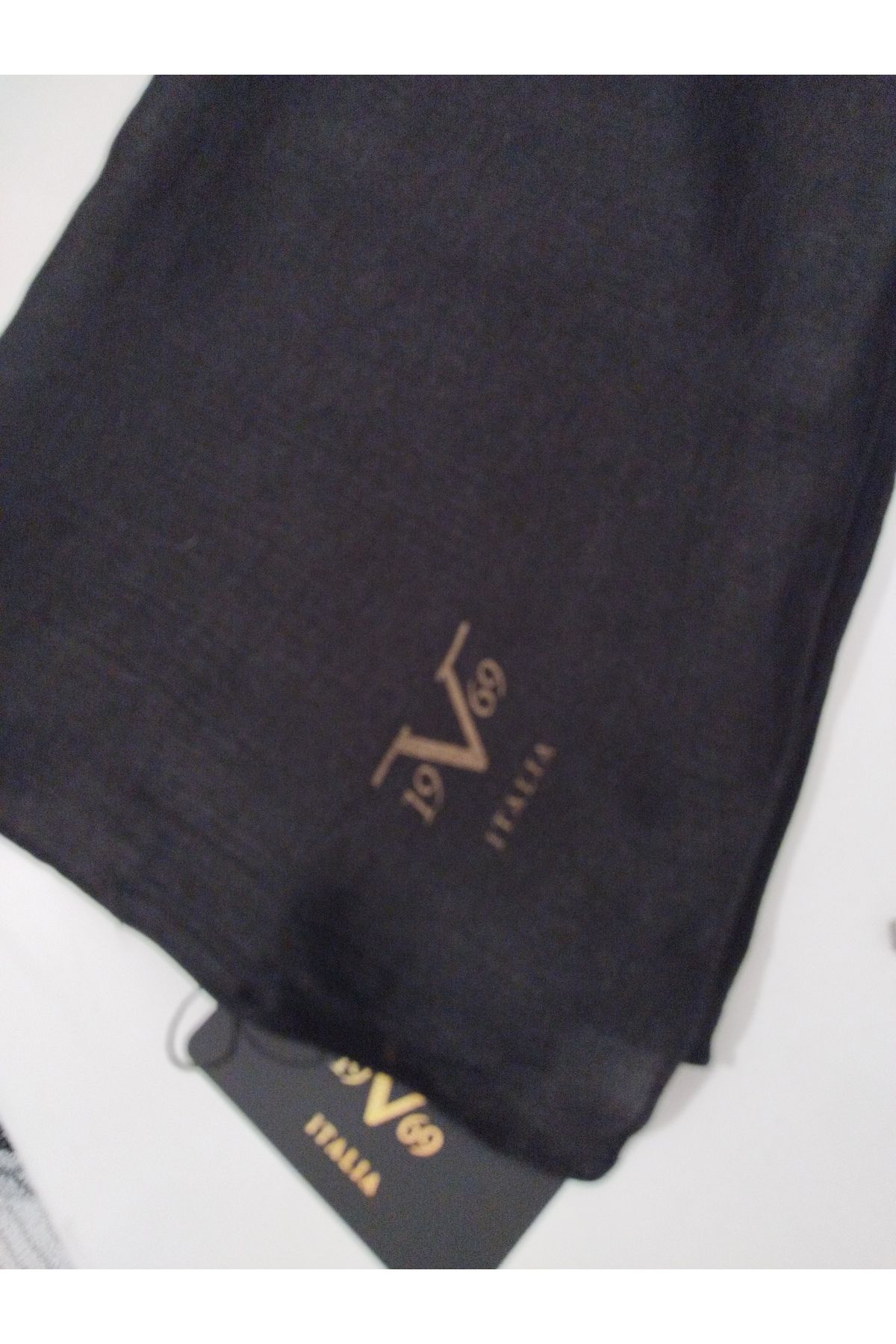 VERSACE 19V69 V1-15520-22GWT-1 İTALİAN EFFECT DÜZ V01 75X200 ŞAL SİYAH