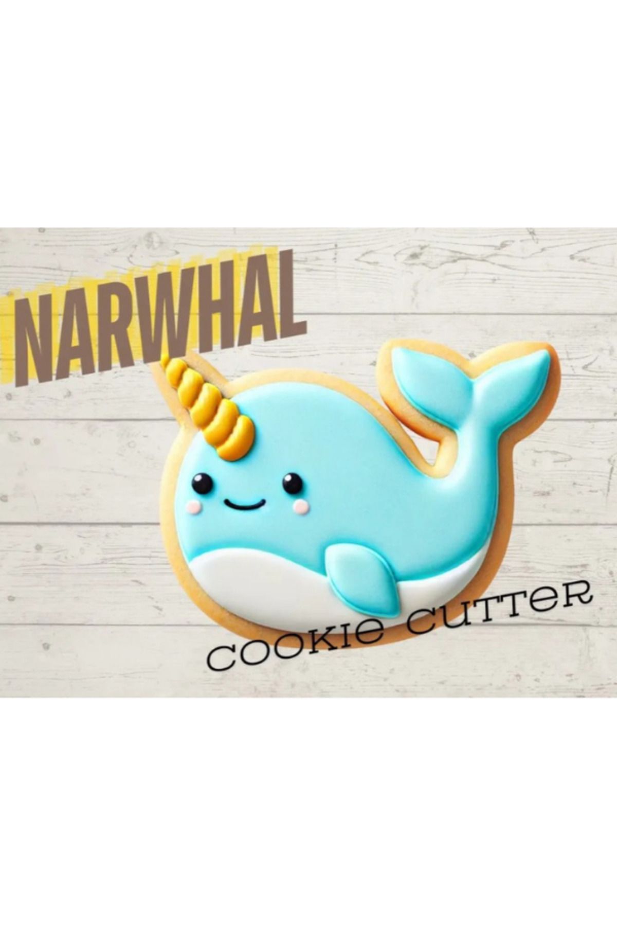 Muhcu Home 10 'Lu - Narwhal Cookie Cutter Kurabiye Hamur İşi - Oyun Hamuru Kalıbı Seti
