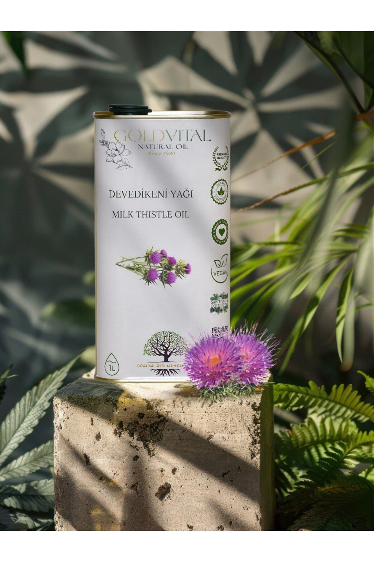 GOLD VİTAL SHOP DEVEDİKENİ YAĞI 1 LT - SOĞUK PRESS, SAF & DOĞAL ÜRÜN