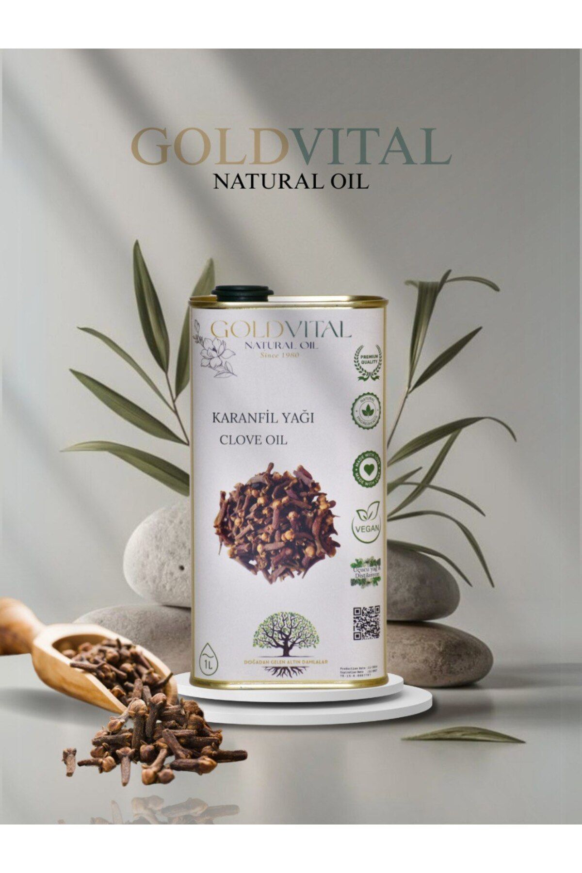 GOLD VİTAL SHOP KARANFİL YAĞI 1 LT - DİSTİLASYON, SAF & DOĞAL ÜRÜN