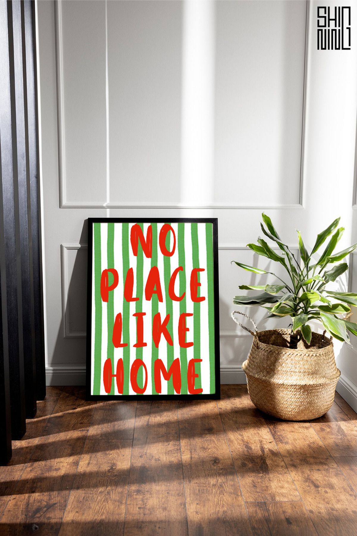Home Çerçeveli "NO PLACE LIKE HOME" Tasarım Tablo - Duvar Dekorasyon