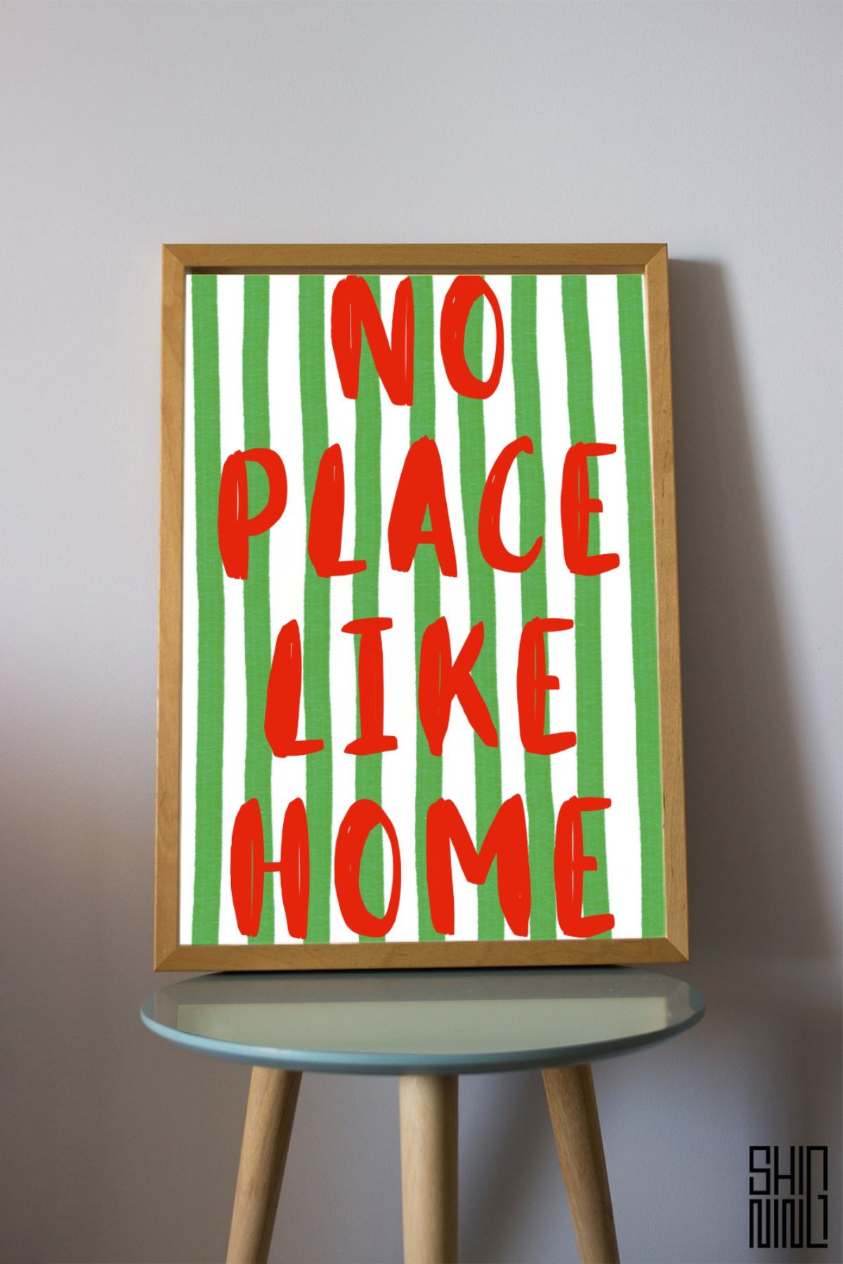Home Çerçeveli "NO PLACE LIKE HOME" Tasarım Tablo - Duvar Dekorasyon