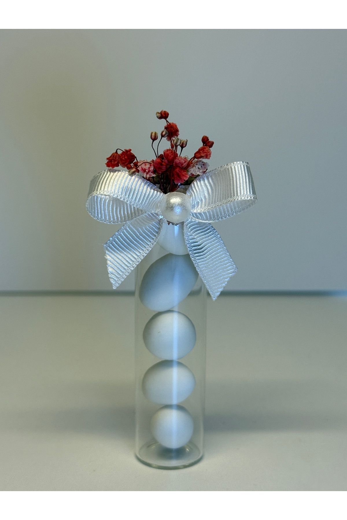 MydesignsK G Nikah & Söz & Nişan Hediyelik Cam Tüp Şişede Badem Şekeri 20 Adet