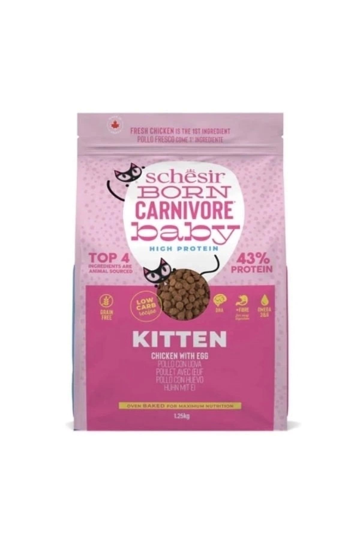 YNT İthalat Schesir Born Carnivore Baby Tavuklu ve Yumurtalı Yavru Kedi Maması 1.25 Kg