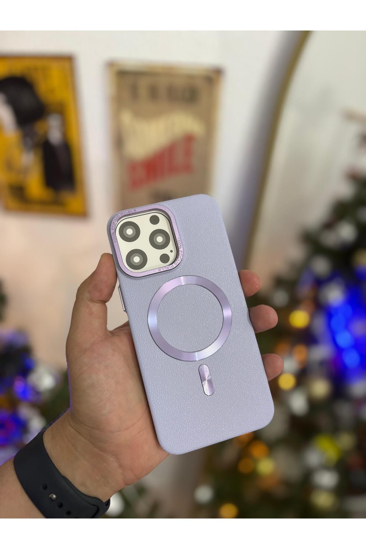 Kilif365 iPhone 15 Pro Max Deri MagSafe Şık Telefon Kılıfı