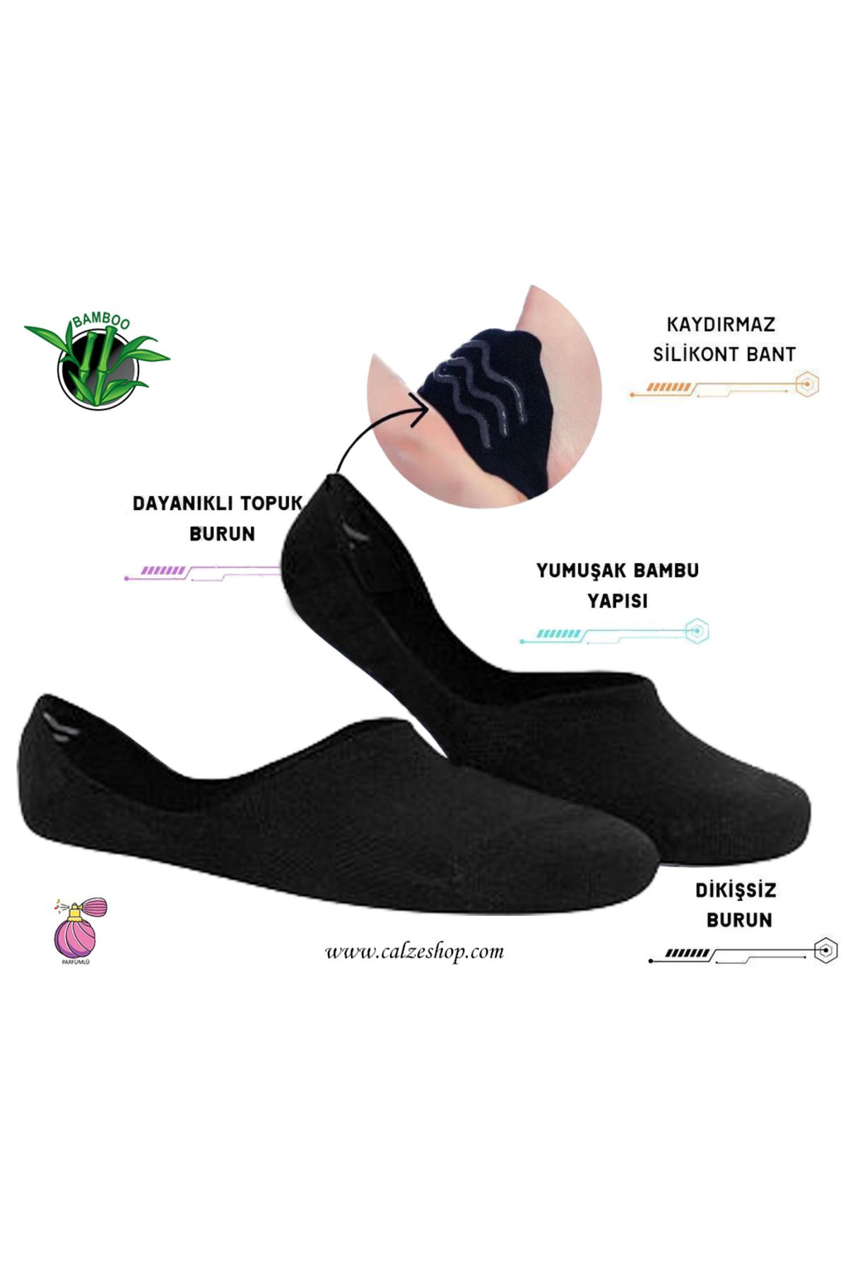 AKSU ÇORAP Unisex Antrasit Slikonlu Görünmez Çorap