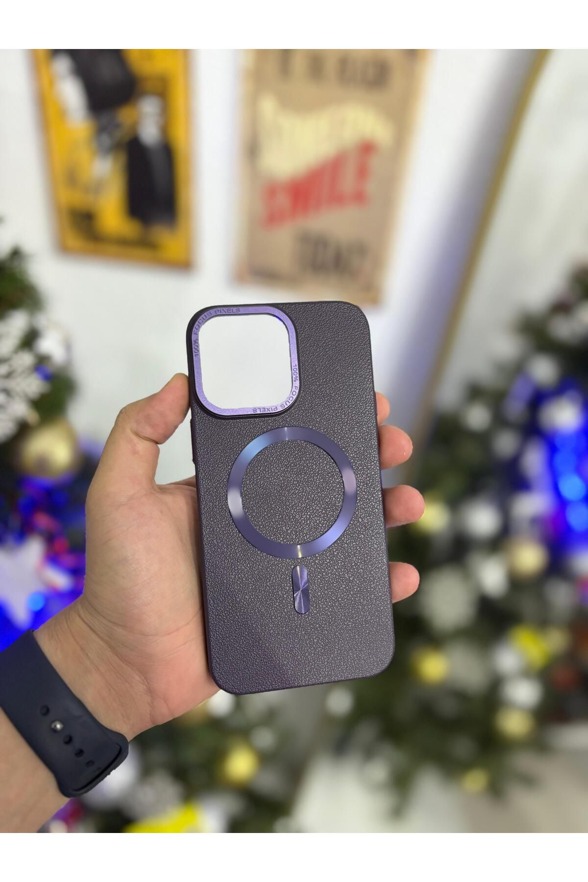Kilif365 iPhone 14 Pro Max Deri MagSafe Şık Telefon Kılıfı