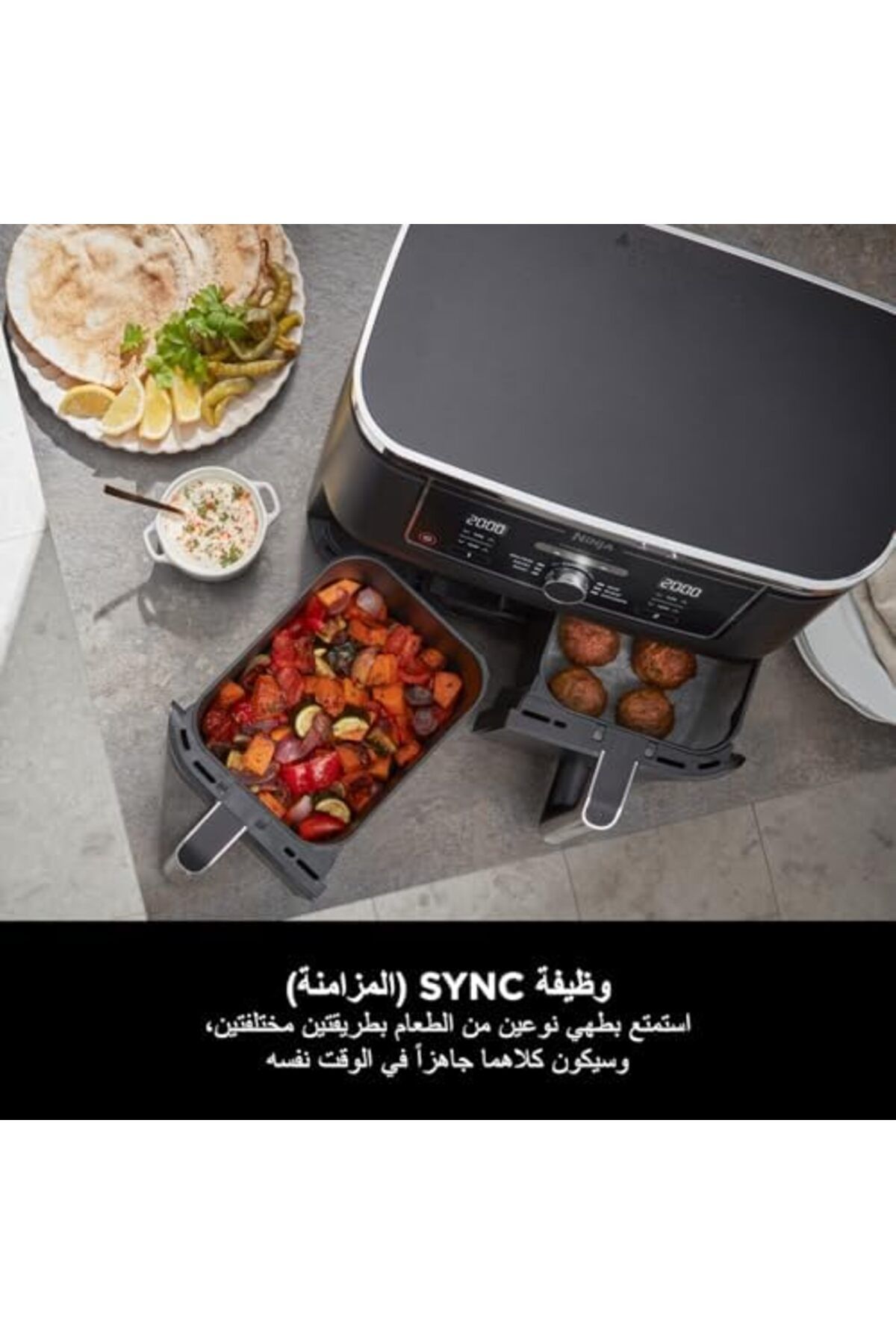 NINJA-Foodi MAX Dual Zone Air Fryer [AF400UK] 9.5L, 2 Drawers, 6 Functions, Grey 4