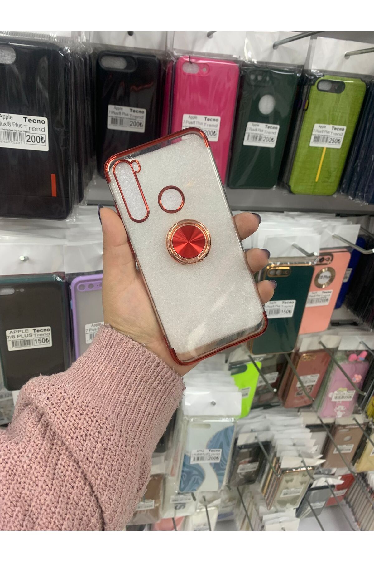 TECNOTREND Redmi Note 8 gess yüzüklü silikon kılıf