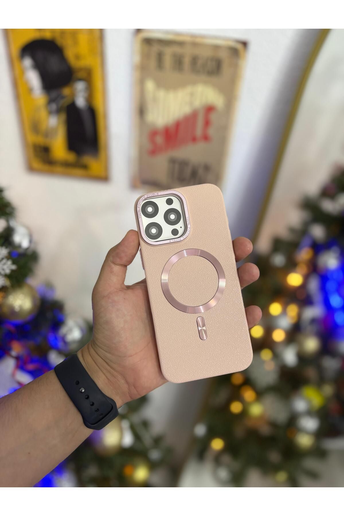 Kilif365 iPhone 16 Pro Max Deri MagSafe Şık Telefon Kılıfı