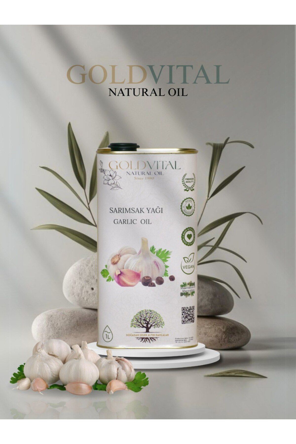 GOLD VİTAL SHOP SARIMSAK YAĞI 1 LT - MASERASYON, SAF & DOĞAL ÜRÜN