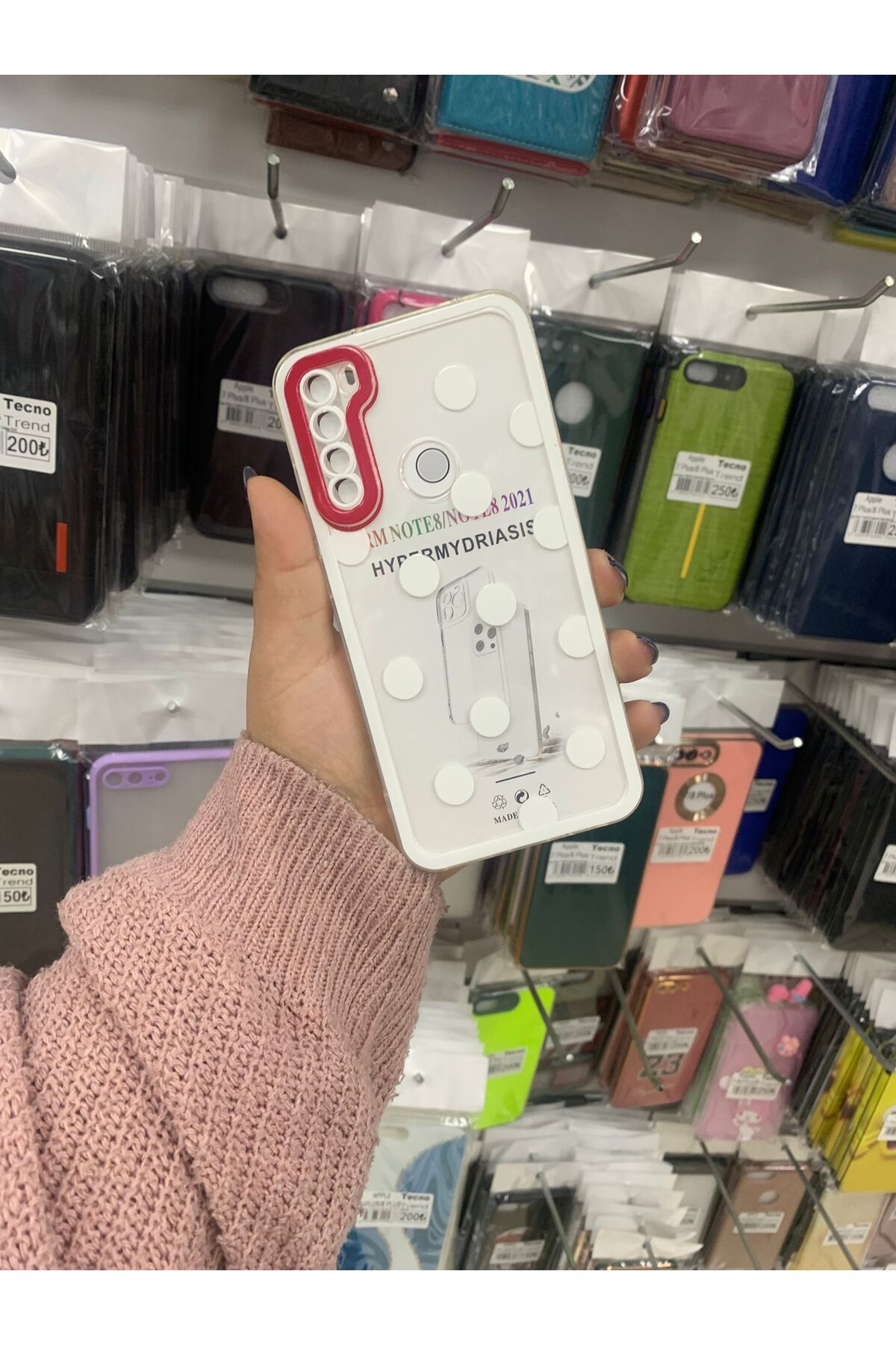 TECNOTREND Redmi Note 8 puantiyeli şeffaf silikon kılıf