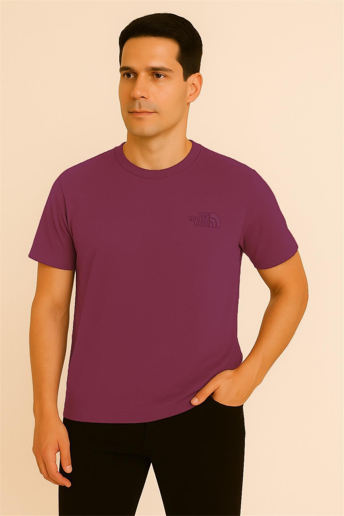 NORTHFACE BORDO BİSİKLET YAKA T-SHIRT – SÜPREME