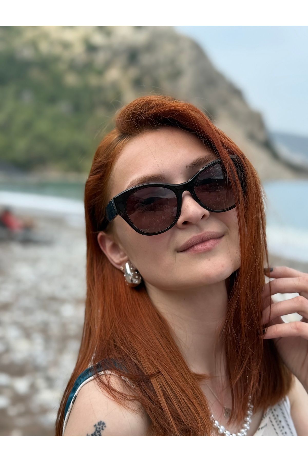 Ferrucci Bordo Cat Eye Çerçeveli Bordo Degrade Camlı Şık Kadın Güneş Gözlüğü