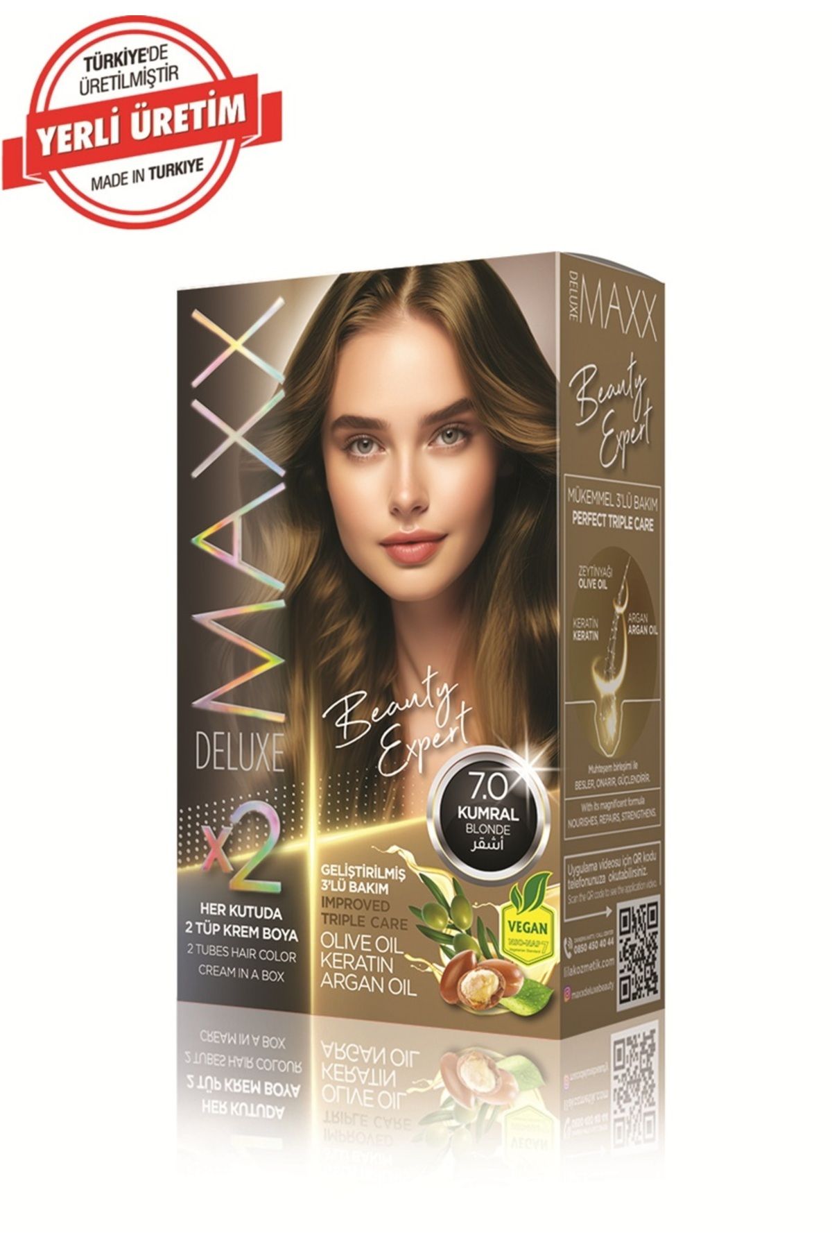 MAXX DELUXE BEAUTY Keratinli Saç Boya Seti 2 Tüp + 2 Oksidan 34 Harika Renk Seçeneği