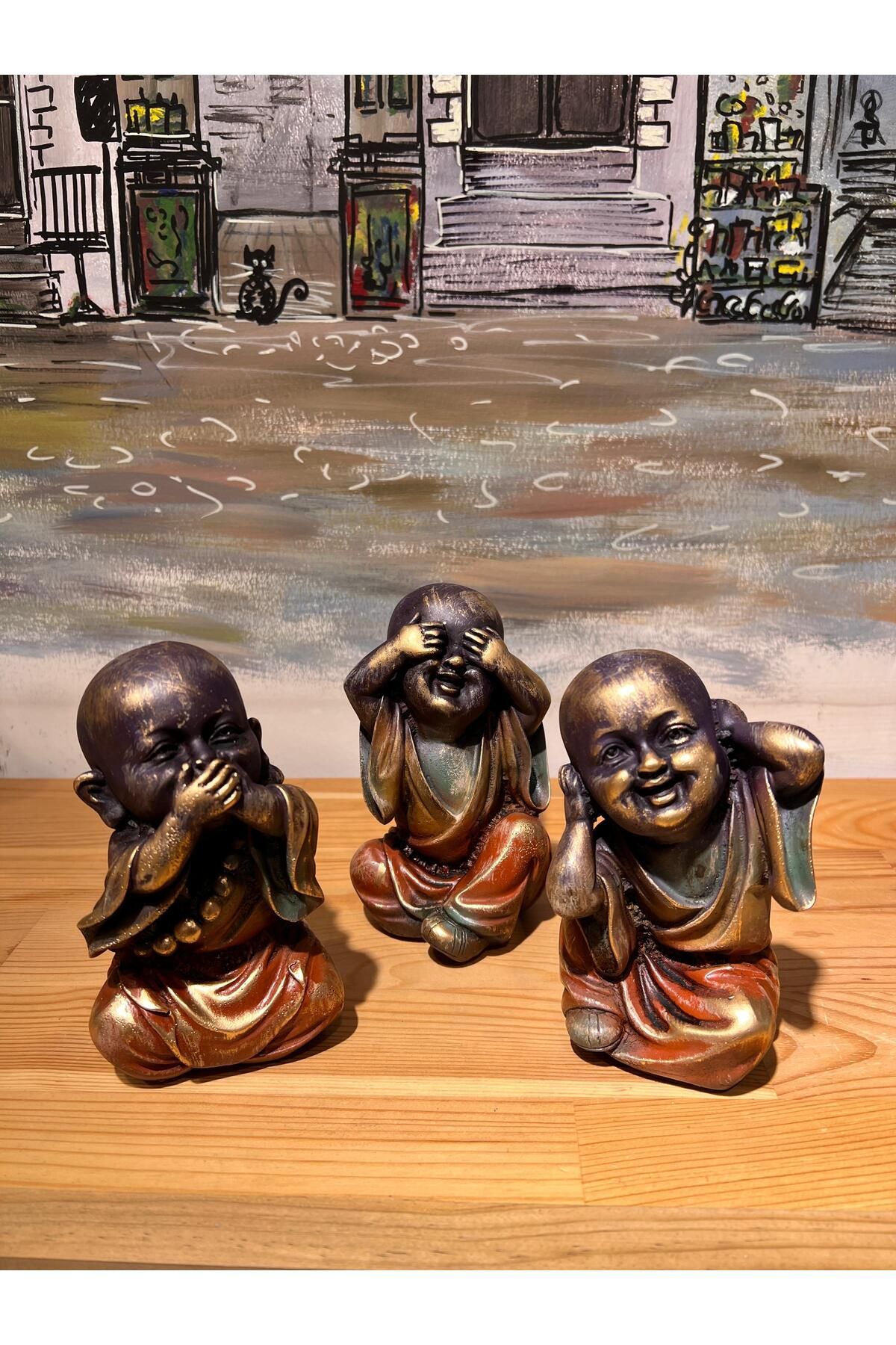 MeMy Design Özel Tasarım 3'lü Set Buda Biblo