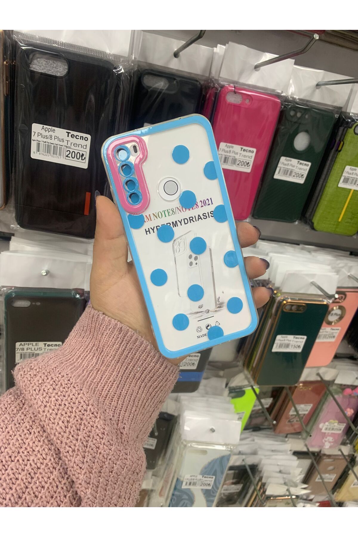 TECNOTREND Redmi Note 8 puantiyeli şeffaf silikon kılıf