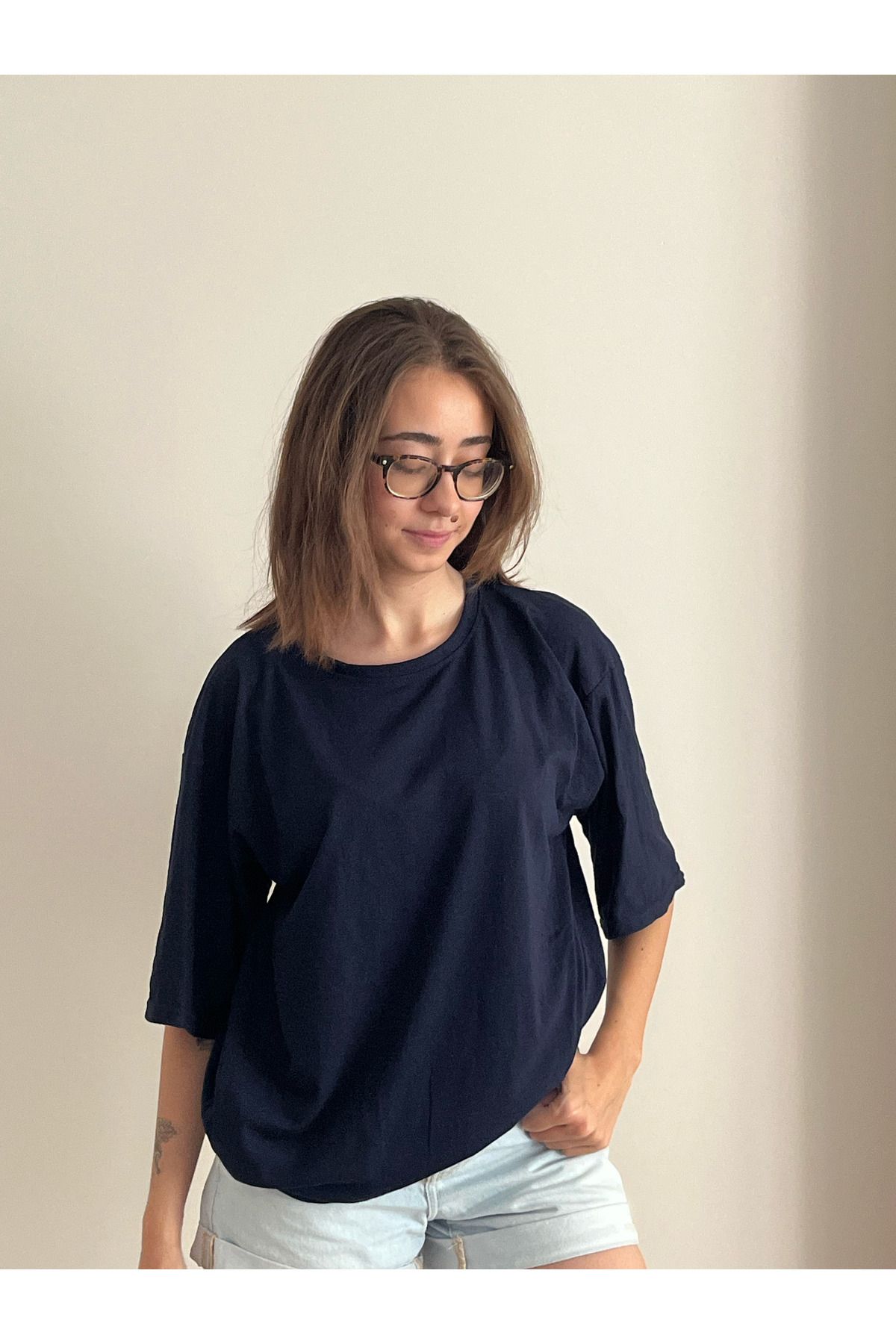 TRENDPUNKY DÜZ RENK BASİC OVERSİZE T-SHİRT