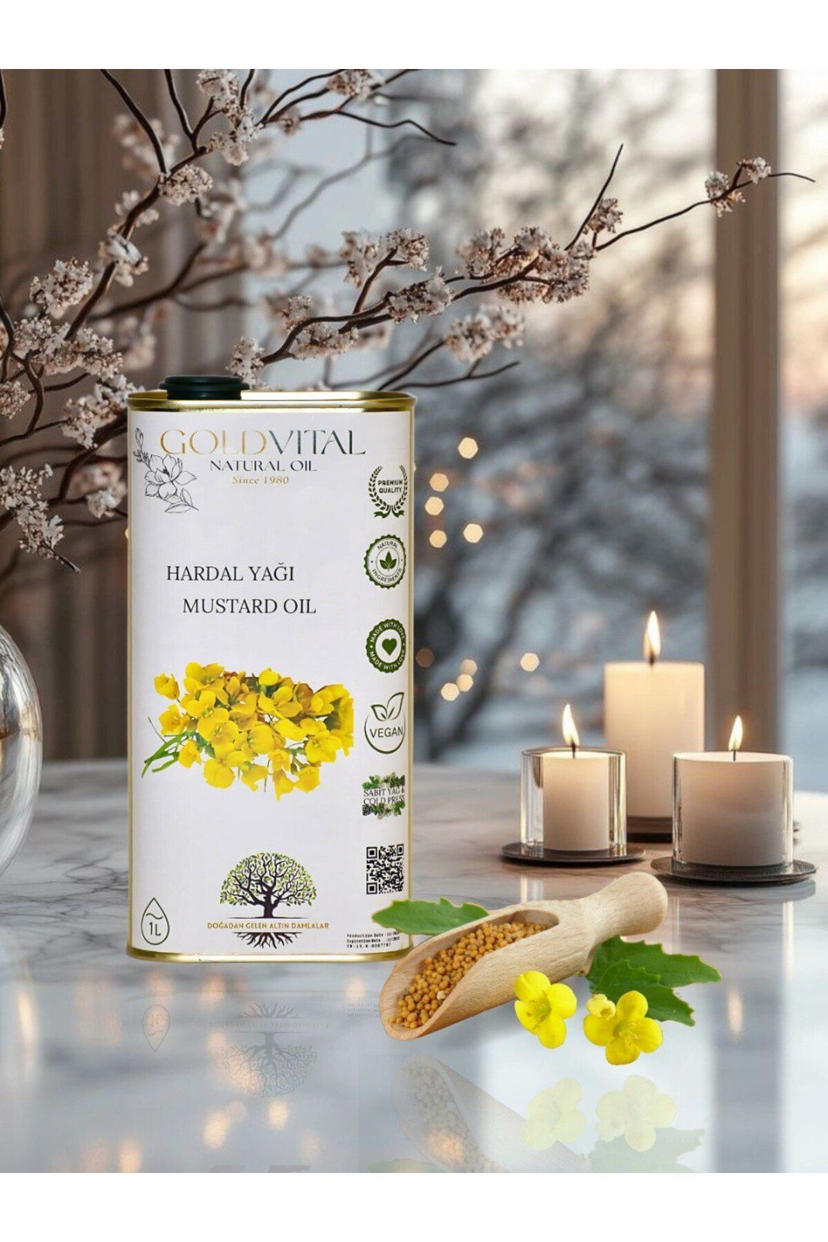 GOLD VİTAL SHOP SARI KANTARON YAĞI 1 LT - MASERASTON, SAF & DOĞAL ÜRÜN