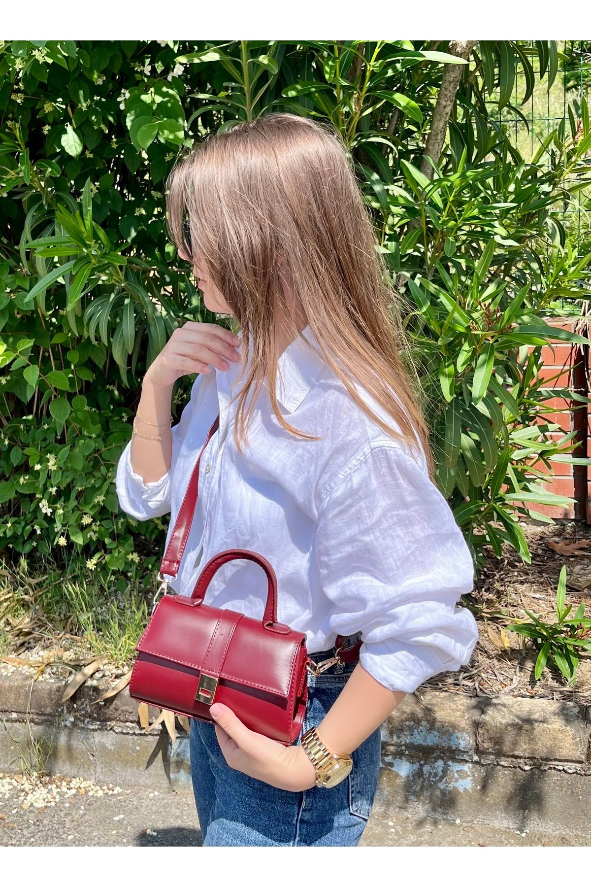 bersebag Diego Model Kadın El ve Omuz Çantası Bordo