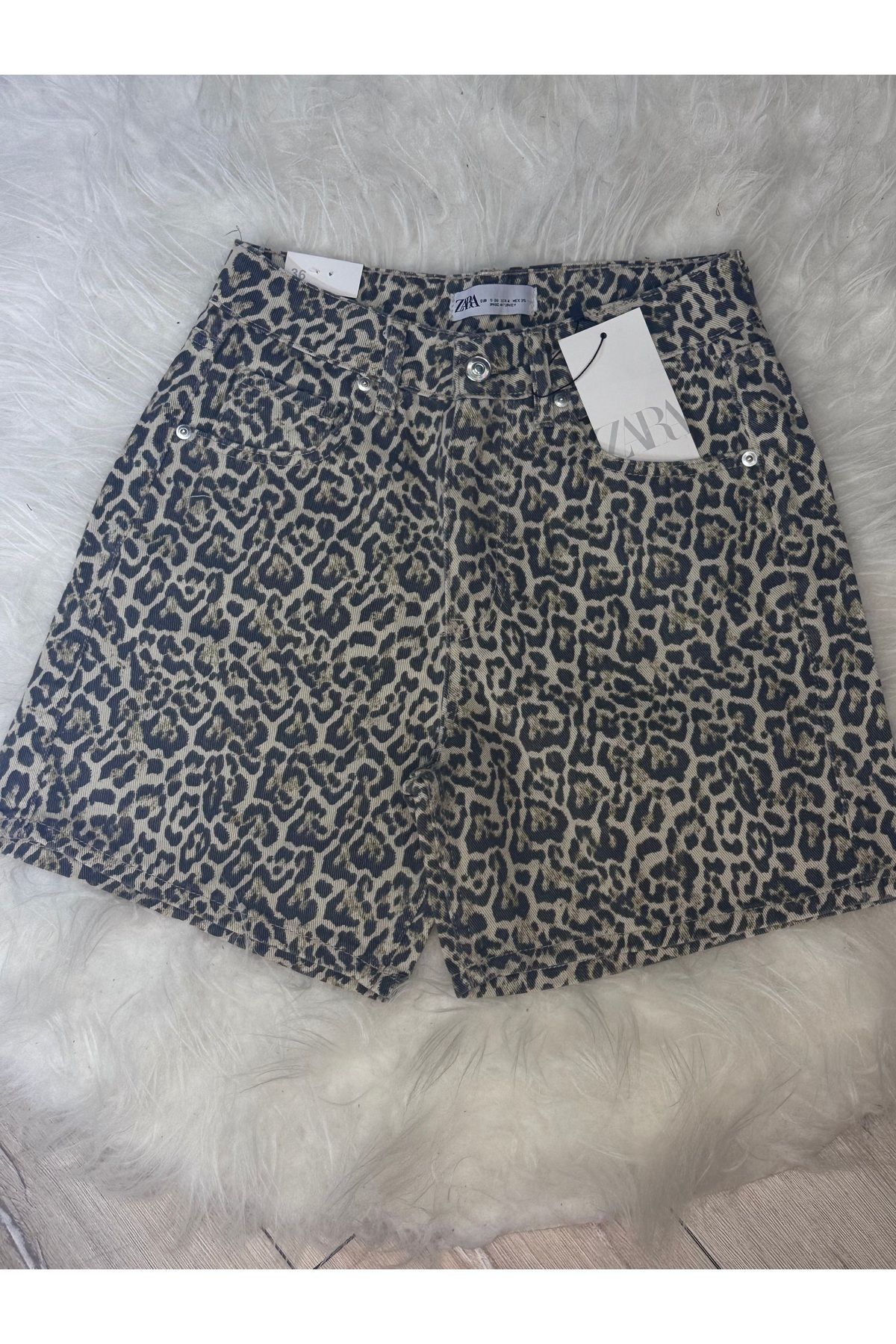 POYDER JEAN LEOPAR ŞORT
