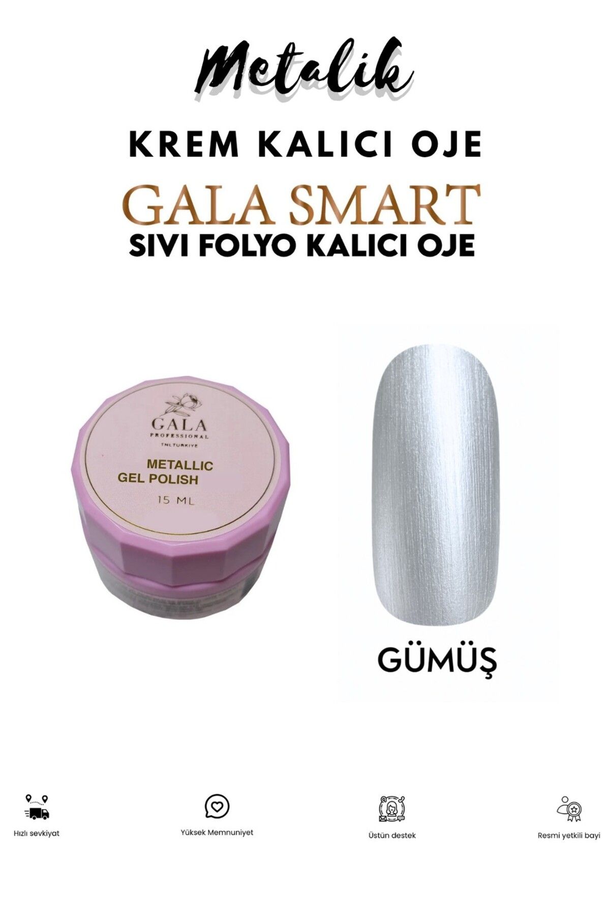 gala smart Metalik Sıvı Folyo Krem Kalıcı Oje