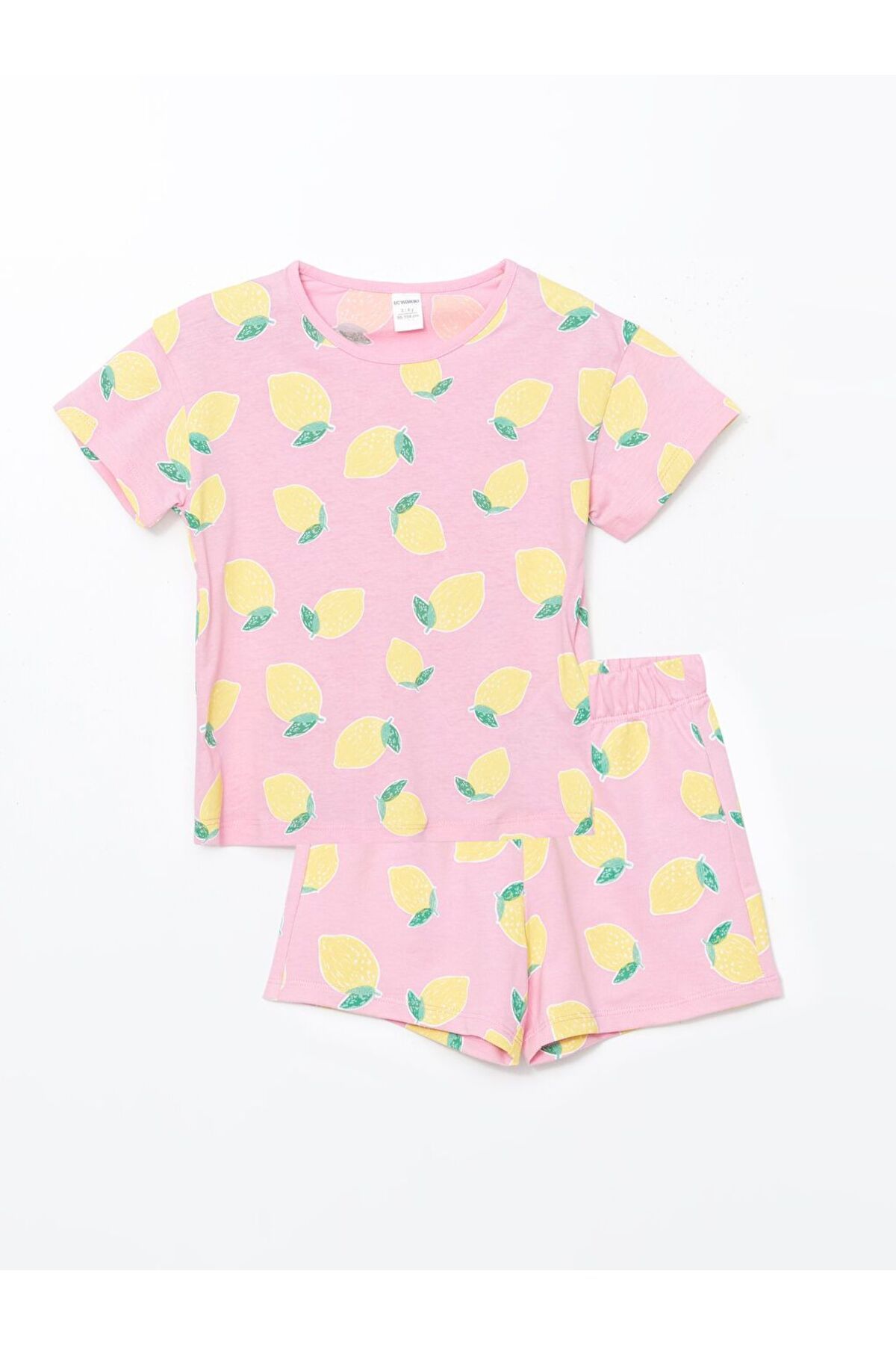 LC Waikiki LCW Kids Limon Baskılı Kız Çocuk Tişört ve Şort 2'li