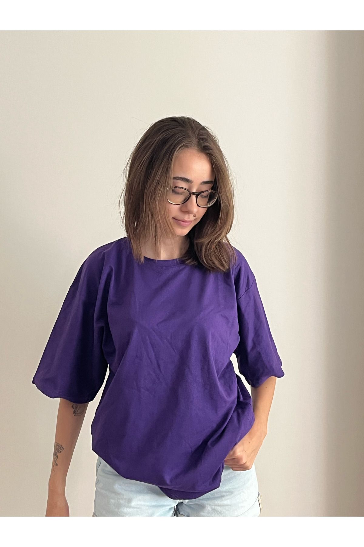 TRENDPUNKY DÜZ RENK BASİC OVERSİZE T-SHİRT