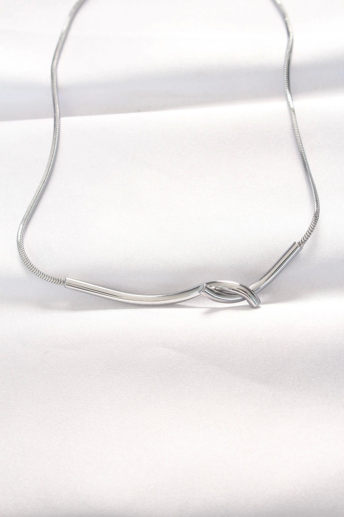 Ekince 316L Çelik Silver Renk Kolye