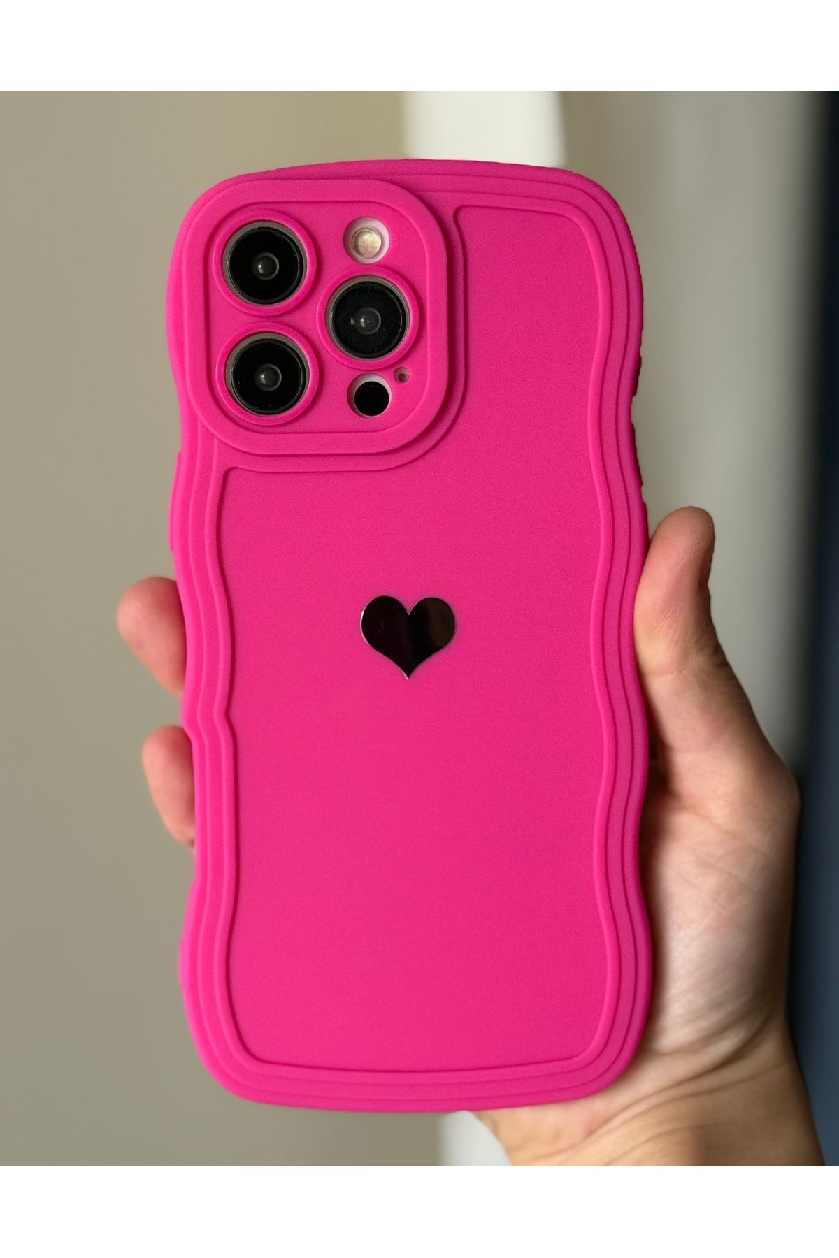 FİŞNEİLETİŞİM İPHONE 16 PROMAX UYUMLU KENARLARI DALGALI FUŞYA KILIF