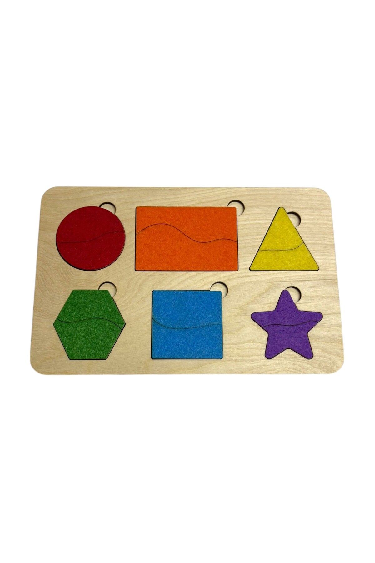 Mind of Toys Keçe Kaplı Şekiller Gökkuşağı Puzzle, Bul-Tak Puzzle, Şekil Öğrenimi, Montessori Öğrenme