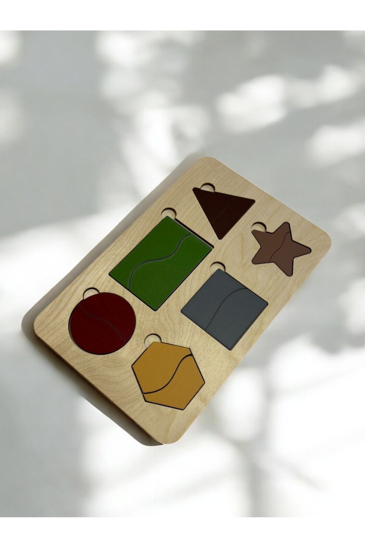 Mind of Toys Şekiller Dinozor Puzzle, Bul-Tak Puzzle, Şekil Öğrenimi, Montessori Öğrenme