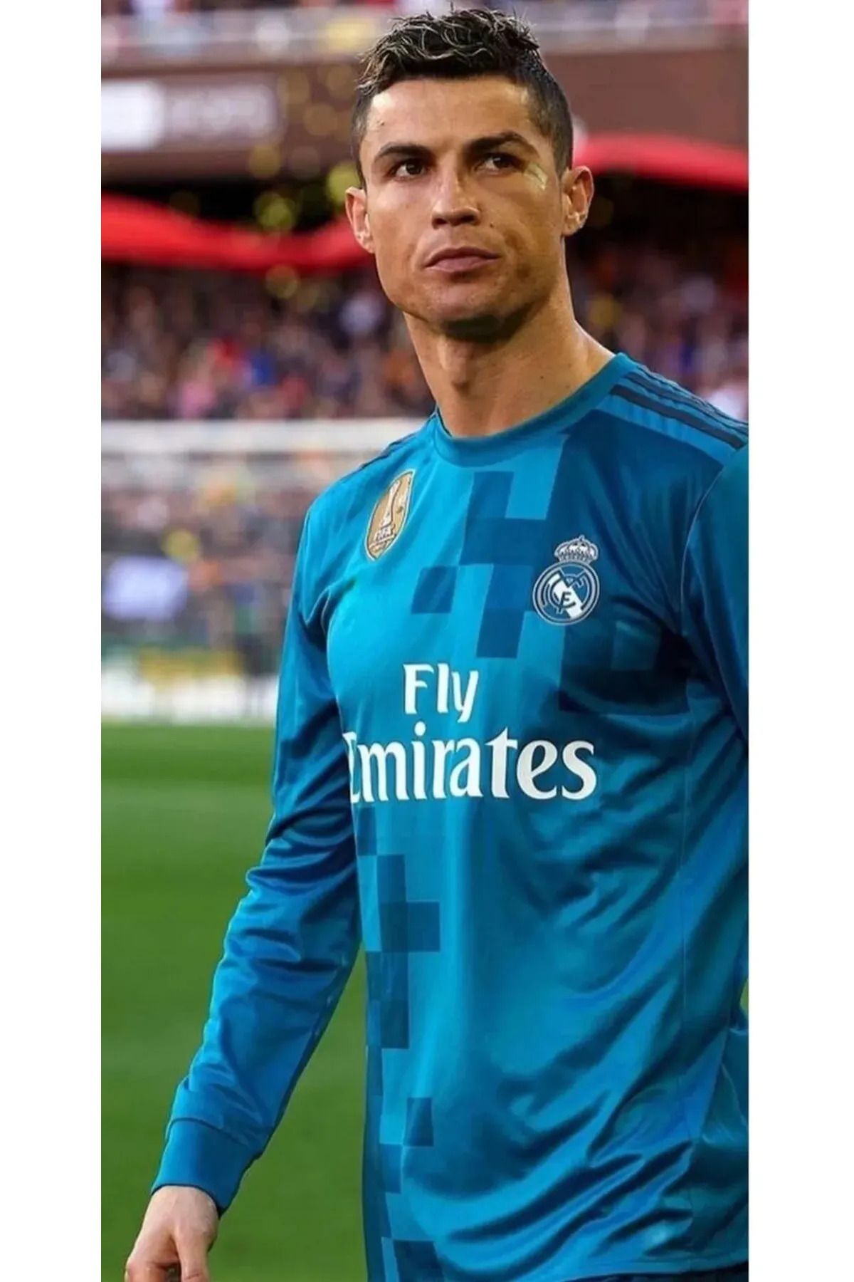 Lion Spor C'ristiano R'onaldo 7 R'eal M'adrid Uzun Kol Turkuaz 17-2018 Forması