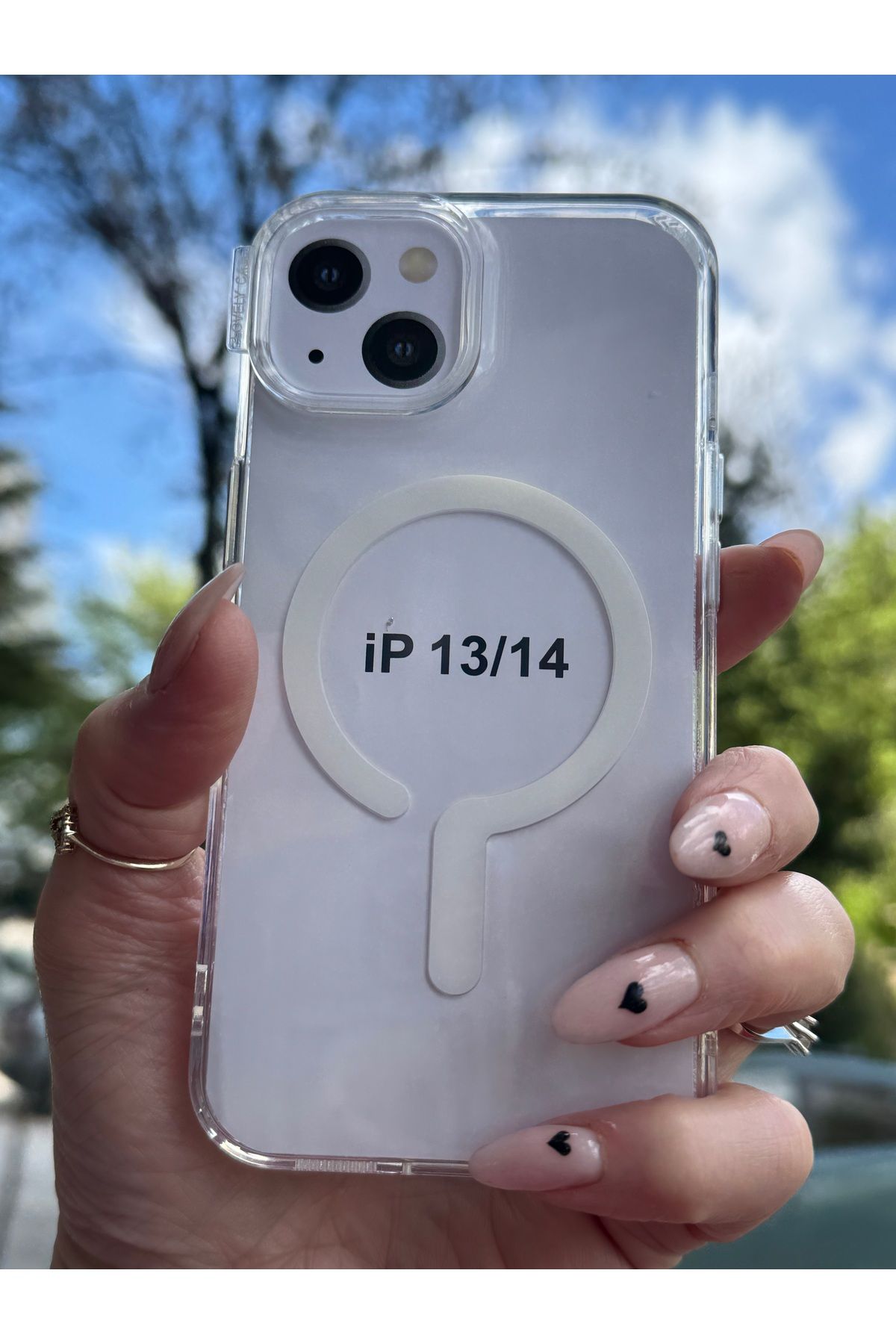 DÜNYA AKSESUAR iPhone 14 uyumlu renkli şeffaf megsafe şarj tam koruma sert silikon kılıf