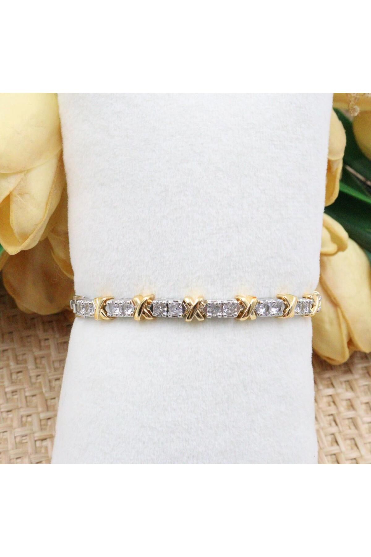 mercanjewelry VİP. Zirkon Taşlı X Su Yolu Bileklik