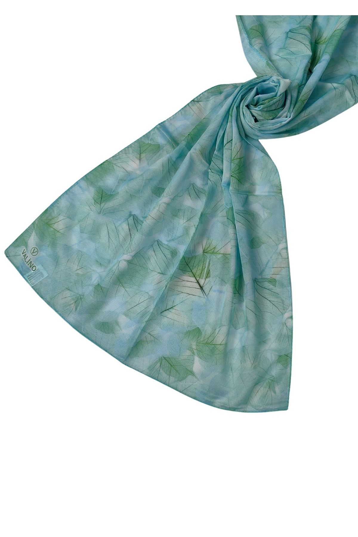mim eşarp Valino Vual Twill Fular 45x110 cm - Yaprak Desenli, Hafif ve Nefes Alabilir Şal