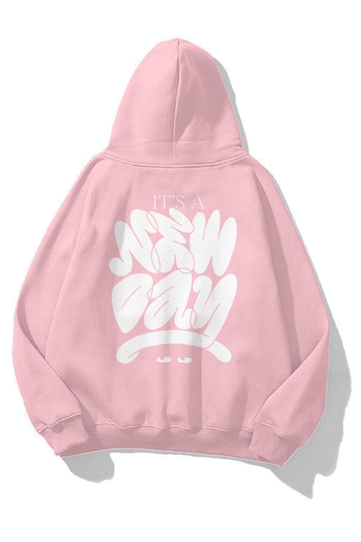 Boi Unisex It's A New Day Sweatshirt Hoodie Pembe